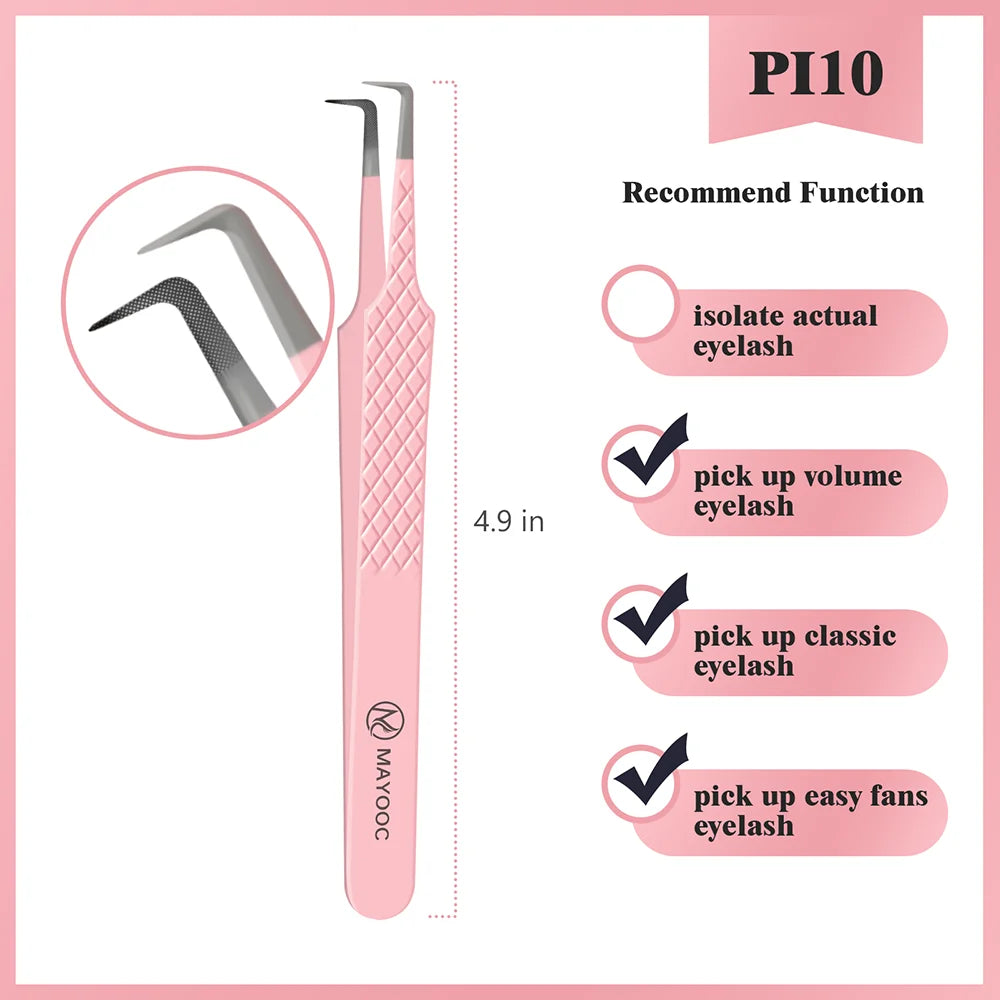 Eyelash Extension Tweezers with Fiber Tips – High-Precision, Anti-Static Lash Tools for Makeup Artists