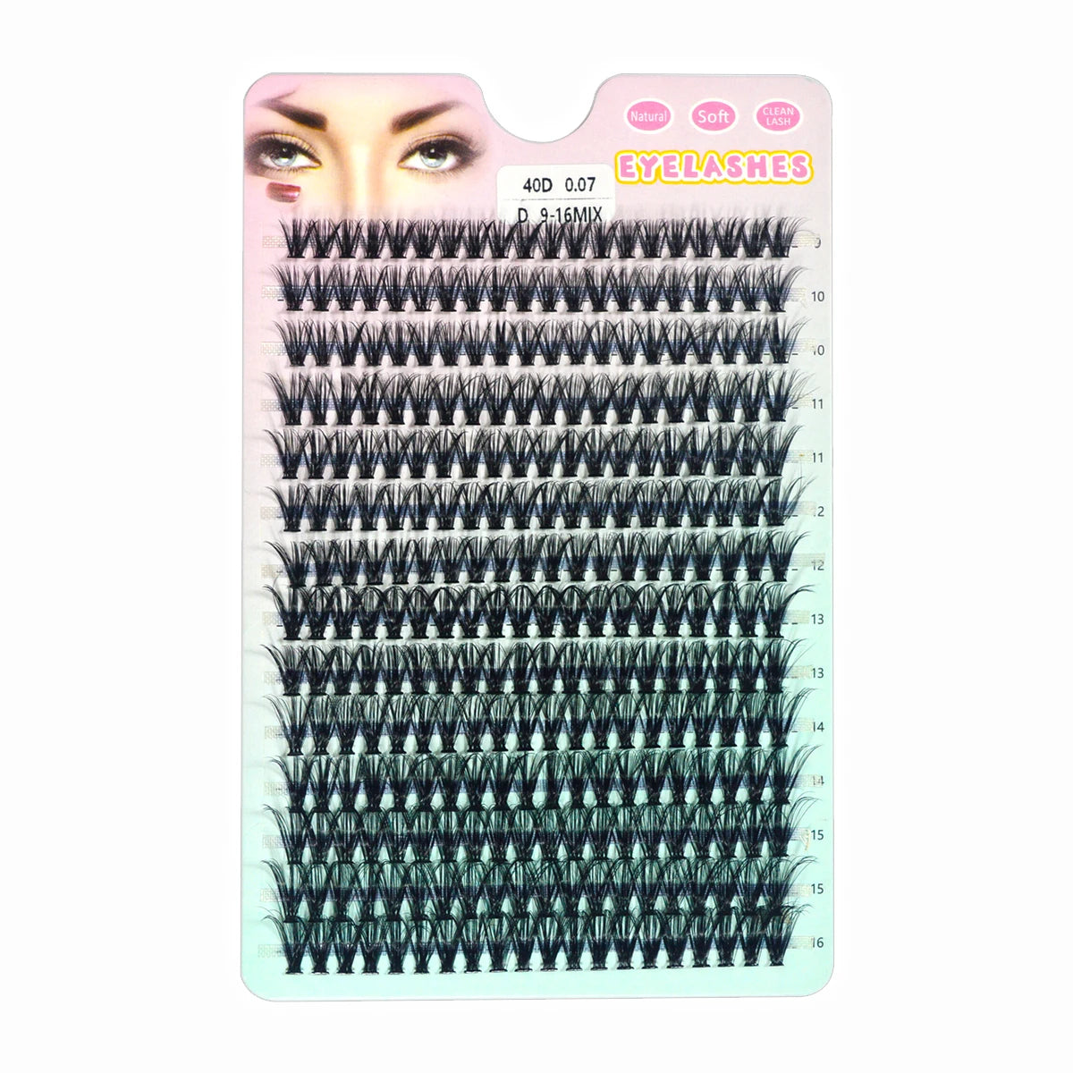 280 PCS DIY Lash Clusters – Individual Eyelash Extensions 10D/20D/30D/40D D Curl 9–16mm