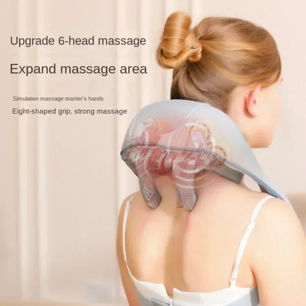 Smart Electric Heated Neck Massager Shawl – Portable Shiatsu Kneading Device for Muscle Relief & Relaxation
