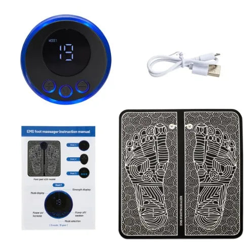 Electric EMS Foot Massager Pad – Muscle Stimulator Massage Mat, USB Rechargeable, for Foot Relaxation & Circulation Improvement