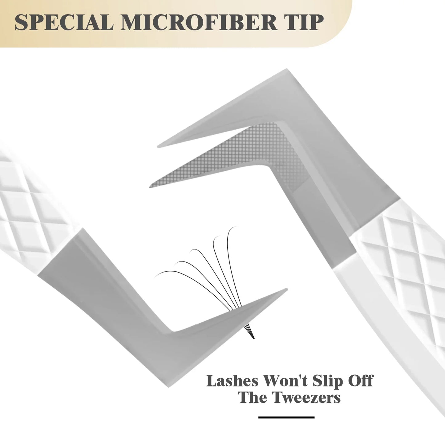 Eyelash Extension Tweezers with Fiber Tips – High-Precision, Anti-Static Lash Tools for Makeup Artists