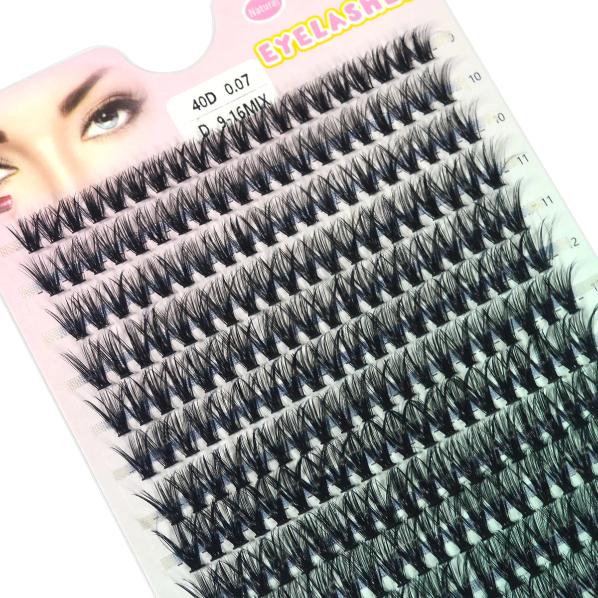 280 PCS DIY Lash Clusters – Individual Eyelash Extensions 10D/20D/30D/40D D Curl 9–16mm