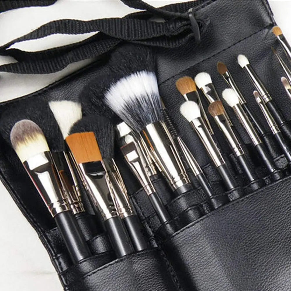 22-Pocket Professional Makeup Brush Holder Apron Bag with Belt Strap – Cosmetic Organizer for Women & Makeup Artists