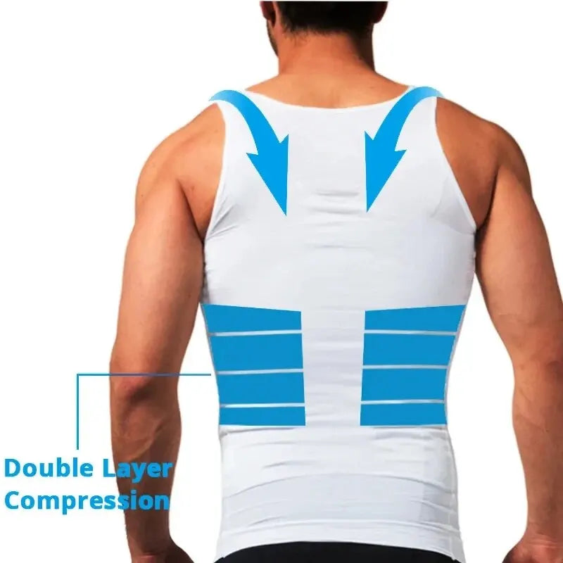 YBFDO Men’s Body Shaper – Slimming Compression Vest, Seamless Waist Trainer Tank Top, Belly Control Weight Loss Shapewear