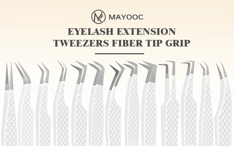 Eyelash Extension Tweezers with Fiber Tips – High-Precision, Anti-Static Lash Tools for Makeup Artists