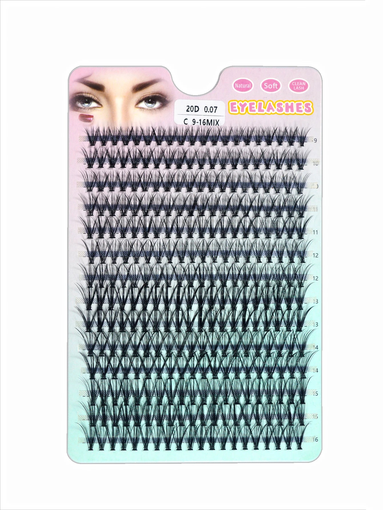 280 PCS DIY Lash Clusters – Individual Eyelash Extensions 10D/20D/30D/40D D Curl 9–16mm