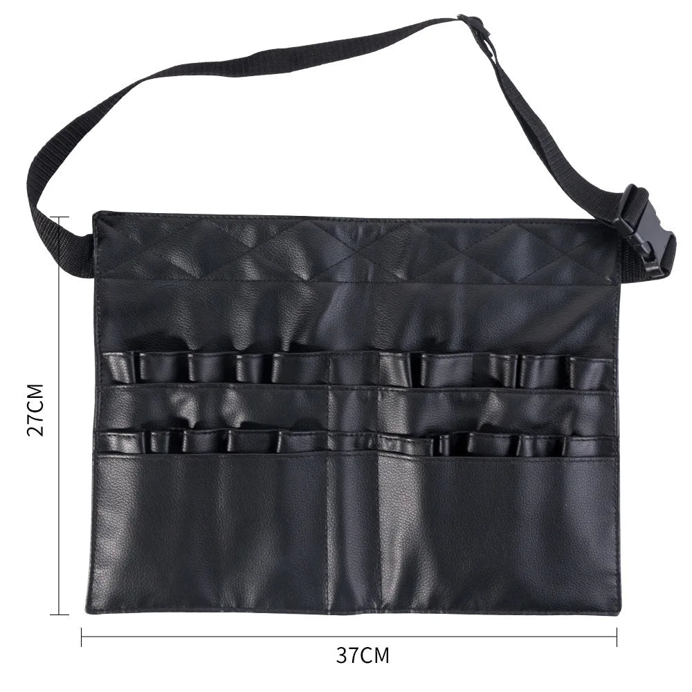 22-Pocket Professional Makeup Brush Holder Apron Bag with Belt Strap – Cosmetic Organizer for Women & Makeup Artists