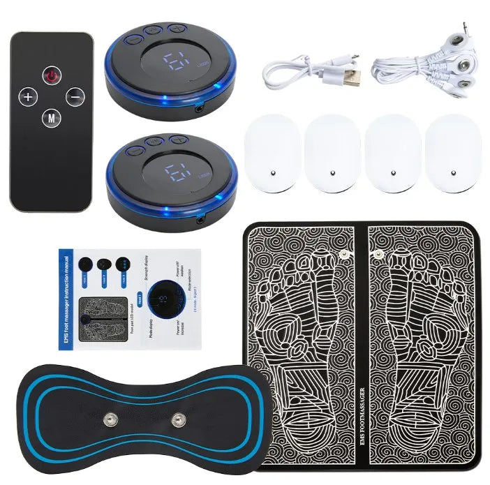 Electric EMS Foot Massager Pad – Muscle Stimulator Massage Mat, USB Rechargeable, for Foot Relaxation & Circulation Improvement