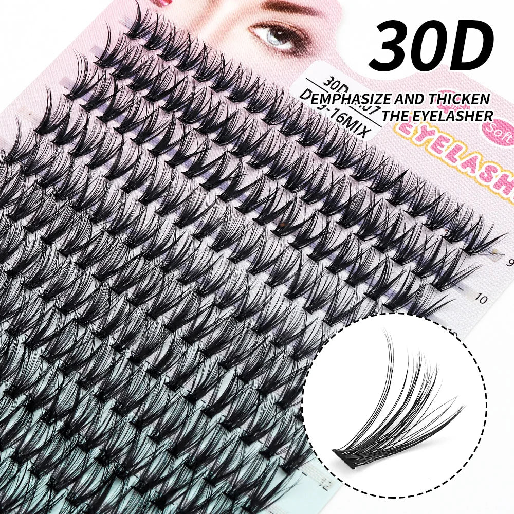 280 PCS DIY Lash Clusters – Individual Eyelash Extensions 10D/20D/30D/40D D Curl 9–16mm
