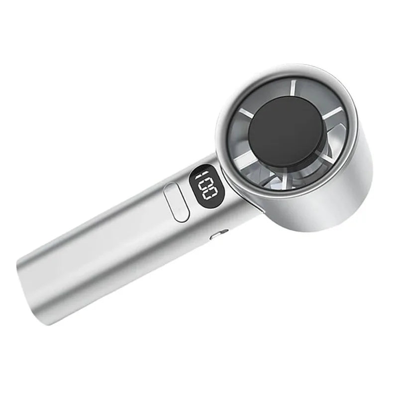 Portable USB Rechargeable Bladeless Handheld Fan – 120 Wind Speeds, High-Speed Mini Personal Electric Fan for Face & Eyelash Drying