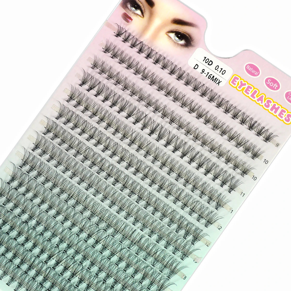 280 PCS DIY Lash Clusters – Individual Eyelash Extensions 10D/20D/30D/40D D Curl 9–16mm