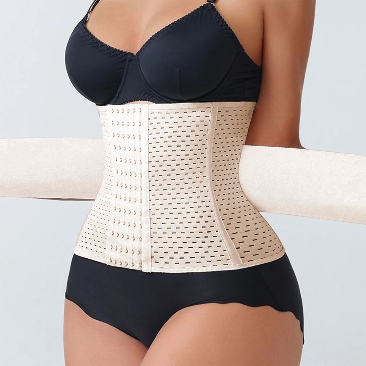 Women’s Adjustable Waist Trainer Corset Double Belt Tummy Control Workout Shapewear