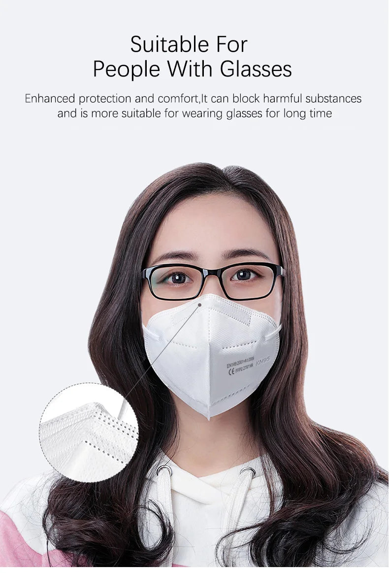 Multi-Color KN95 Face Masks 10/50/100/200 PCS – 5-Layer Protection