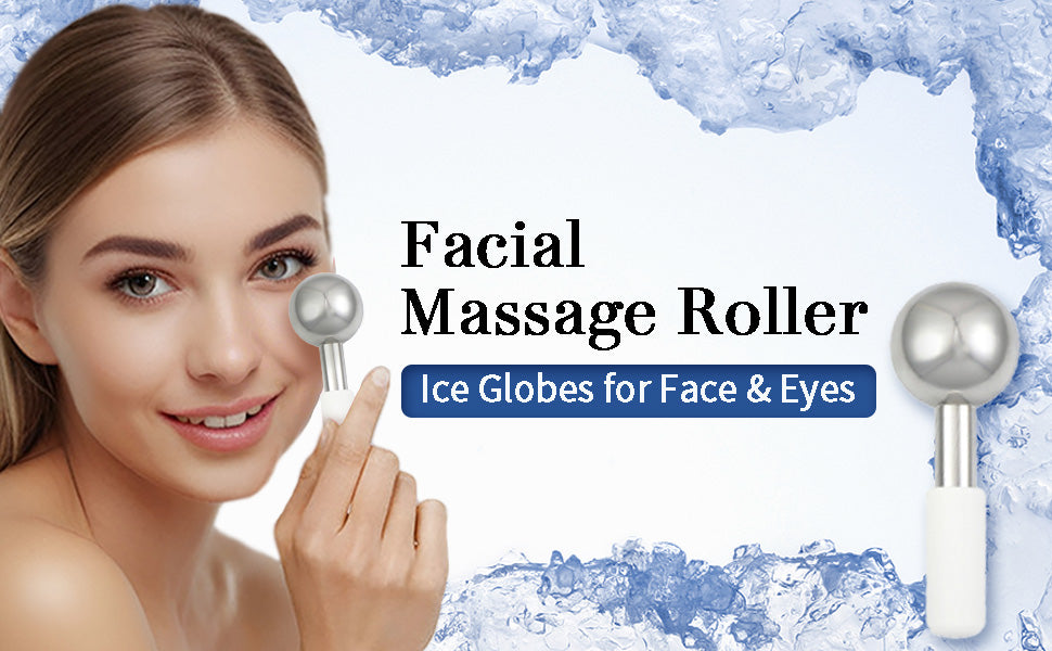 Stainless Steel Ice Globes for Face & Eyes – Cooling Facial Massagers for Puffiness & Relaxation