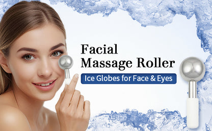 Stainless Steel Ice Globes for Face & Eyes – Cooling Facial Massagers for Puffiness & Relaxation