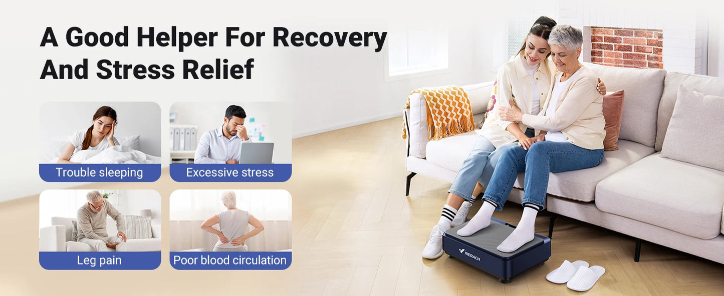 MERACH Vibration Plate Exercise Machine – Full Body Workout Platform for Lymphatic Drainage, Pain Relief, Better Sleep, Fat Burning & Weight Loss