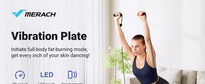 MERACH Vibration Plate Exercise Machine – Full Body Workout Platform for Lymphatic Drainage, Pain Relief, Better Sleep, Fat Burning & Weight Loss