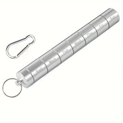 Portable Waterproof Pill Case Keychain Metal Pill Holder Mini Travel Storage Container
