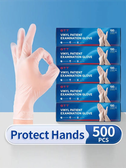 100/200/500 PCS Clear PVC Disposable Gloves Food Handling Cleaning Household Gloves