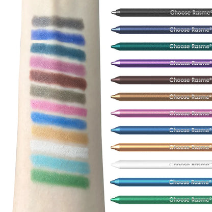 12-Color Glitter & Shimmer Eyeliner Pencil Set – Creamy Long-Wear Eye Makeup Sticks