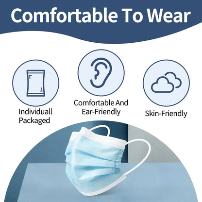 KN95-Style Disposable Face Masks 100–500 PCS Breathable Anti-Dust Earloop Protective Masks Adult