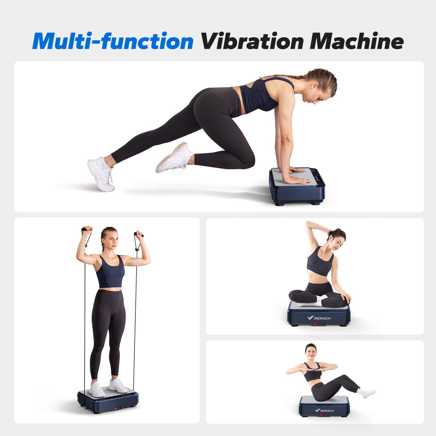 MERACH Vibration Plate Exercise Machine – Full Body Workout Platform for Lymphatic Drainage, Pain Relief, Better Sleep, Fat Burning & Weight Loss