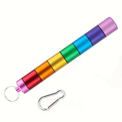 Portable Waterproof Pill Case Keychain Metal Pill Holder Mini Travel Storage Container