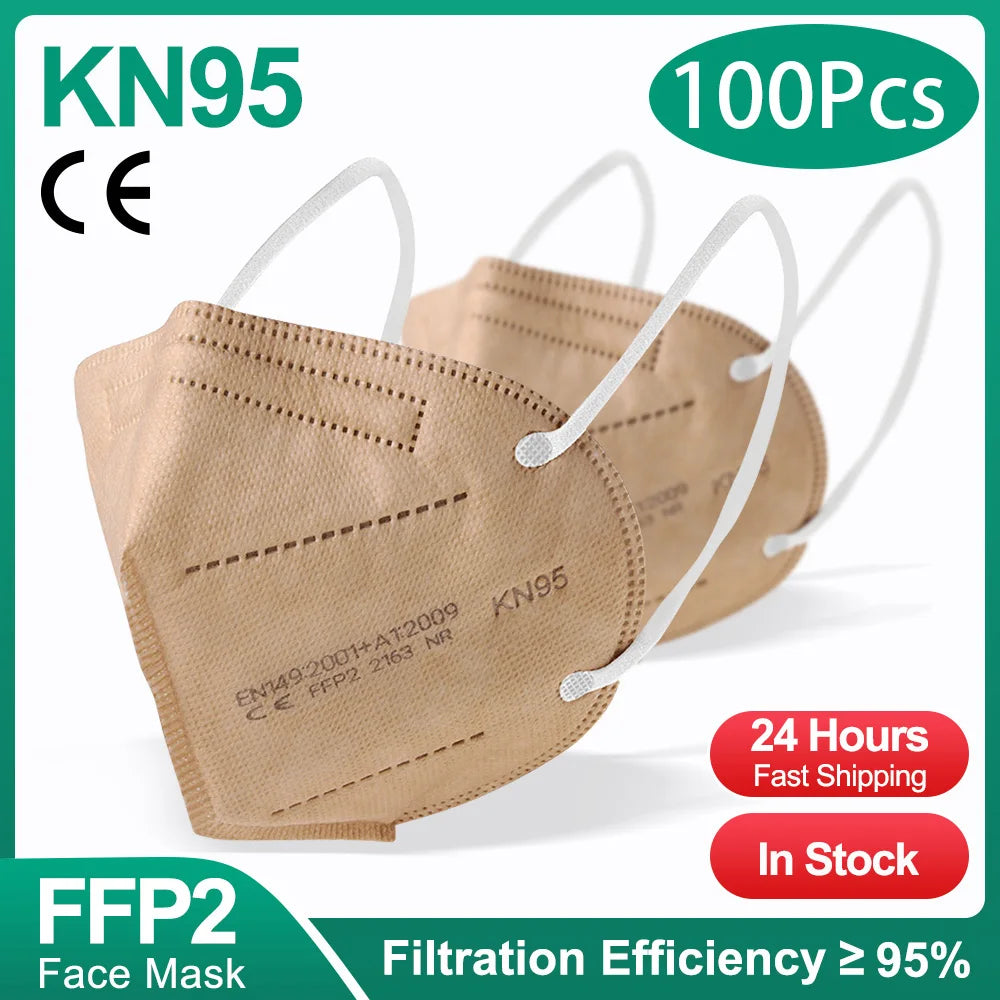 KN95 5-Layer Protective Face Masks 10–200 PCS Breathable Disposable Anti-Dust Masks Adult Multicolor