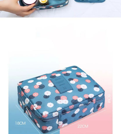 High-Capacity Waterproof Makeup Bag – Women’s Cosmetic Organizer & Travel Toiletry Case