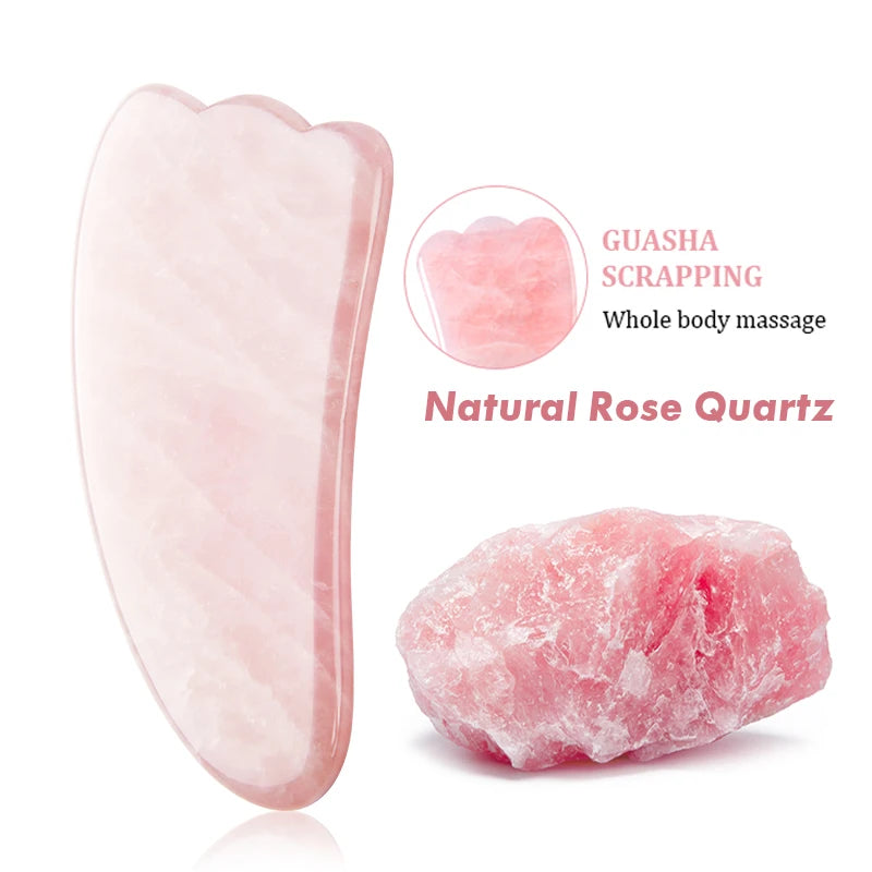 Natural Jade Gua Sha Facial Massage Tool – Stone Scraper for Face, Neck & Body