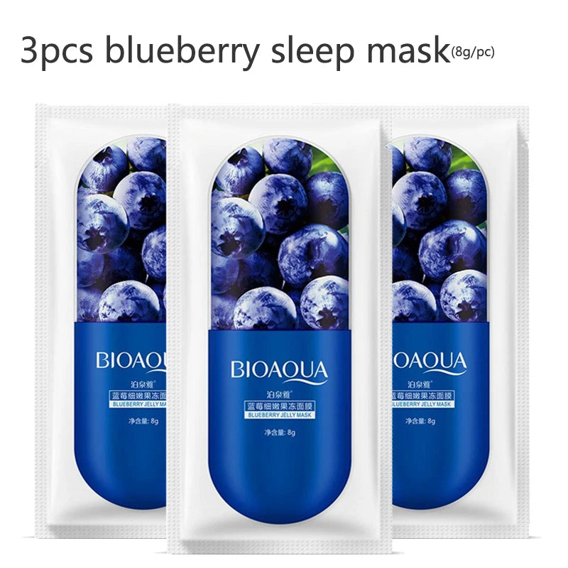 Natural Fruit Facial Sheet Masks – Hydrating, Oil-Control, Moisturizing Skincare with Blueberry, Cucumber, Pomegranate & Aloe