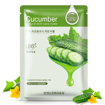 Natural Fruit Facial Sheet Masks – Hydrating, Oil-Control, Moisturizing Skincare with Blueberry, Cucumber, Pomegranate & Aloe