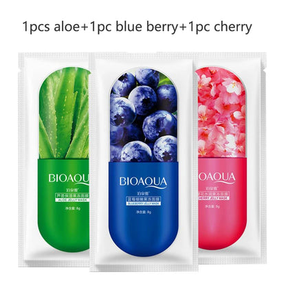 Natural Fruit Facial Sheet Masks – Hydrating, Oil-Control, Moisturizing Skincare with Blueberry, Cucumber, Pomegranate & Aloe