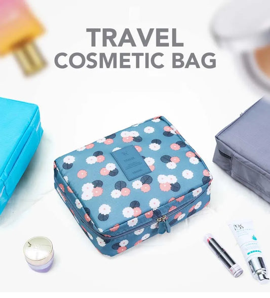 High-Capacity Waterproof Makeup Bag – Women’s Cosmetic Organizer & Travel Toiletry Case