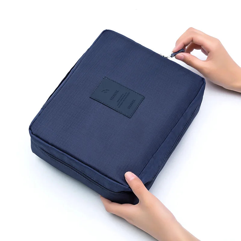 High-Capacity Waterproof Makeup Bag – Women’s Cosmetic Organizer & Travel Toiletry Case
