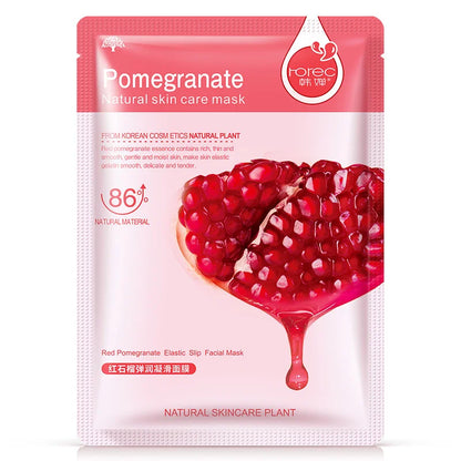 Natural Fruit Facial Sheet Masks – Hydrating, Oil-Control, Moisturizing Skincare with Blueberry, Cucumber, Pomegranate & Aloe