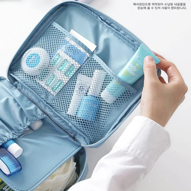 High-Capacity Waterproof Makeup Bag – Women’s Cosmetic Organizer & Travel Toiletry Case
