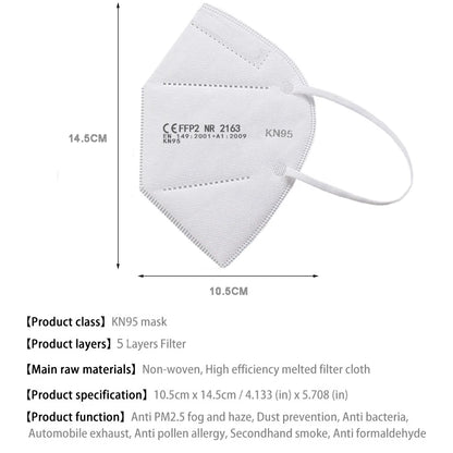 KN95 5-Layer Protective Face Masks 10–200 PCS Breathable Disposable Anti-Dust Masks Adult Multicolor