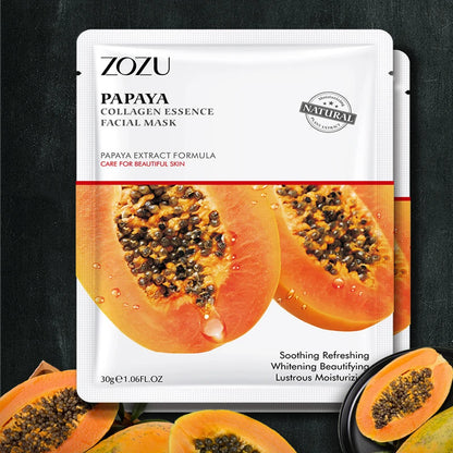 Natural Fruit Facial Sheet Masks – Hydrating, Oil-Control, Moisturizing Skincare with Blueberry, Cucumber, Pomegranate & Aloe