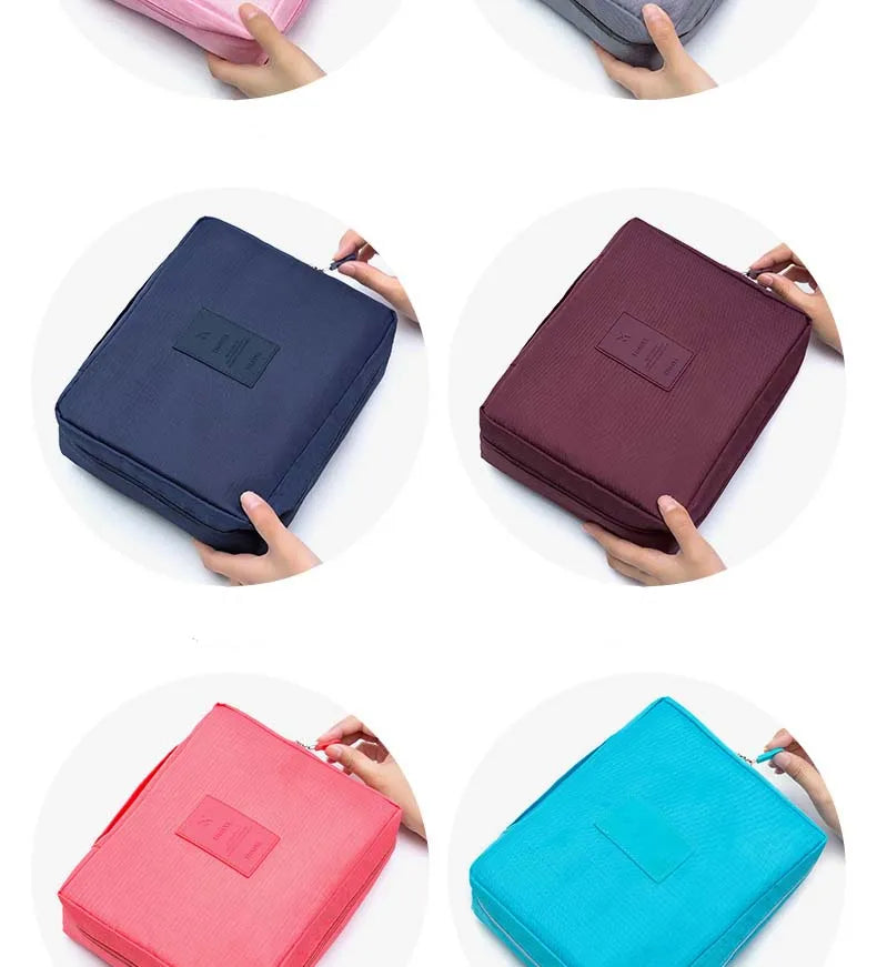 High-Capacity Waterproof Makeup Bag – Women’s Cosmetic Organizer & Travel Toiletry Case