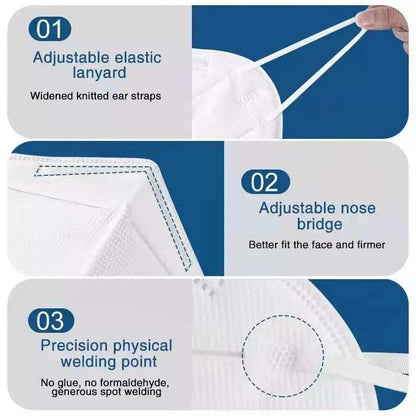 Kids 3D Face Masks 10 Pack Disposable 5-Layer Child Size Soft Ear Loops