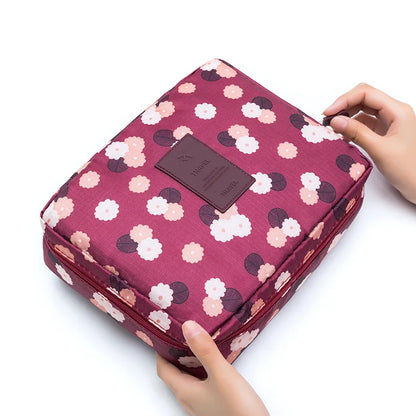 High-Capacity Waterproof Makeup Bag – Women’s Cosmetic Organizer & Travel Toiletry Case