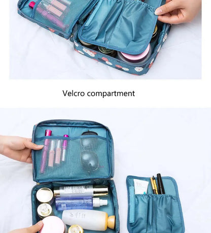 High-Capacity Waterproof Makeup Bag – Women’s Cosmetic Organizer & Travel Toiletry Case