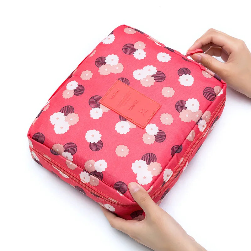 High-Capacity Waterproof Makeup Bag – Women’s Cosmetic Organizer & Travel Toiletry Case