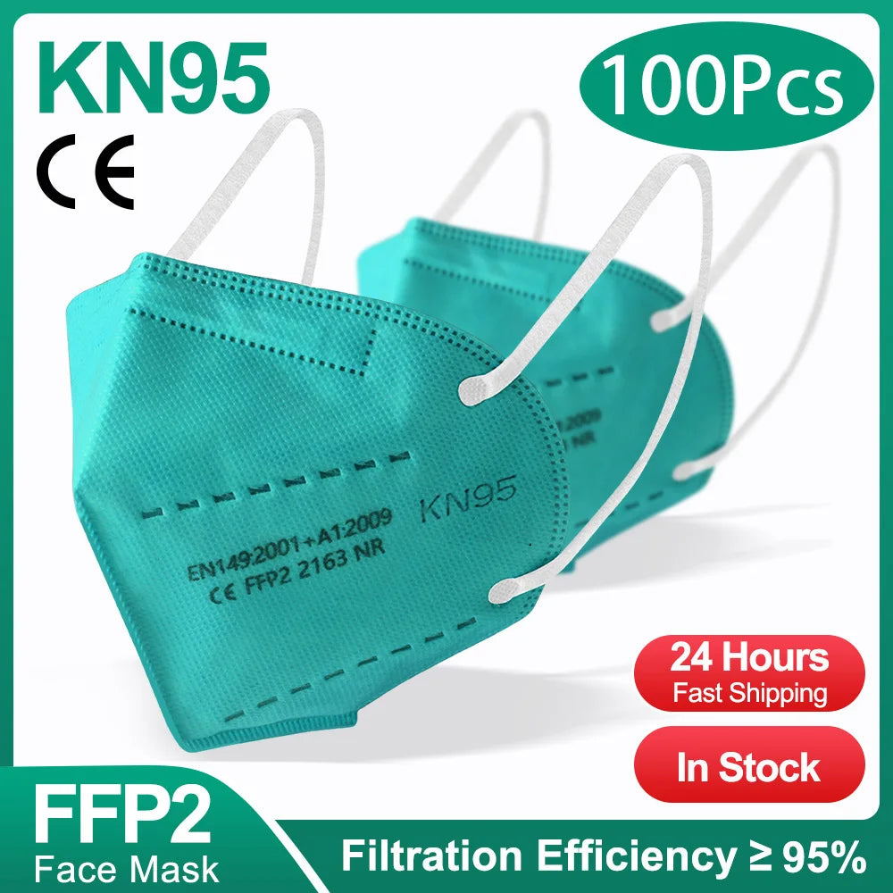 KN95 5-Layer Protective Face Masks 10–200 PCS Breathable Disposable Anti-Dust Masks Adult Multicolor