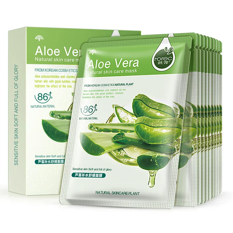 Natural Fruit Facial Sheet Masks – Hydrating, Oil-Control, Moisturizing Skincare with Blueberry, Cucumber, Pomegranate & Aloe