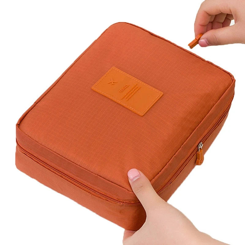 High-Capacity Waterproof Makeup Bag – Women’s Cosmetic Organizer & Travel Toiletry Case