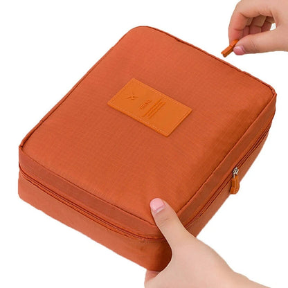 High-Capacity Waterproof Makeup Bag – Women’s Cosmetic Organizer & Travel Toiletry Case