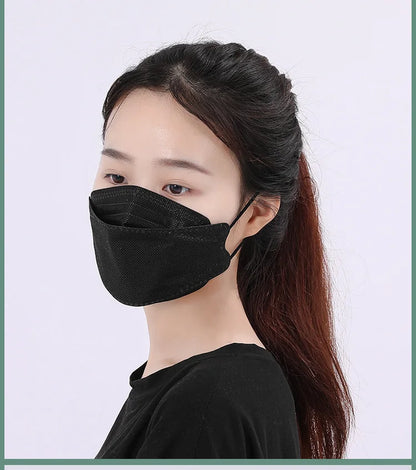 KN95 Fish-Style Face Masks FFP2 Respirator – 4-Layer Protective Mask for Adults, Breathable Mouth Cover, CE Certified