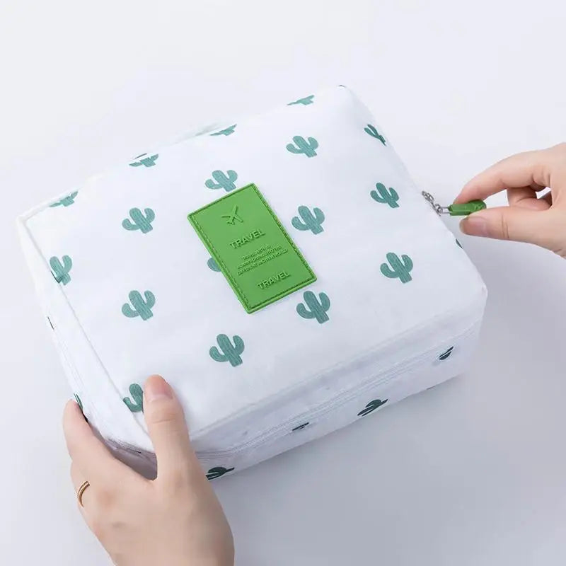 High-Capacity Waterproof Makeup Bag – Women’s Cosmetic Organizer & Travel Toiletry Case
